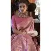 Pink Silk Digital Printed Party Wear Plus Size Saree - 10575194692