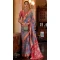 Blue And Red Silk Digital Printed Party Wear Saree - 10575194695