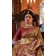 Brown Silk Digital Printed Party Wear Saree - 10575194697