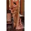 Brown Silk Digital Printed Party Wear Plus Size Saree - 10575194697