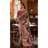 Grey Silk Digital Printed Party Wear Plus Size Saree - 10575194698