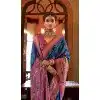 Blue Silk Digital Printed Party Wear Plus Size Saree - 10575194699