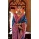 Blue Silk Digital Printed Party Wear Saree - 10575194699