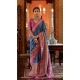 Blue Silk Digital Printed Party Wear Saree - 10575194699