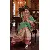 Green Silk Digital Printed Party Wear Plus Size Saree - 10575194700