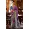 Purple And Blue Silk Digital Printed Party Wear Saree - 10575194701