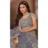 Plus Size Net Resham Work Wedding Wear Lehenga Choli In Dark Grey - 10576194703