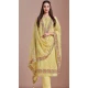 Chiffon Embroidered Party Wear Salwar Suit In Yellow - 10577194708
