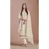 Chiffon Embroidered Party Wear Plus Size Salwar Suit In Off White - 10577194710