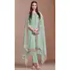 Chiffon Embroidered Party Wear Plus Size Salwar Suit In Sea Green - 10577194711