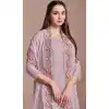 Chiffon Embroidered Party Wear Plus Size Salwar Suit In Lavender - 10577194712