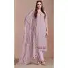 Chiffon Embroidered Party Wear Plus Size Salwar Suit In Lavender - 10577194712
