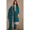 Teal Blue Organza Resham Work Party Wear Salwar Kameez - 10581194746