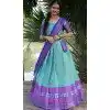 Mint Green Color Lichi Silk Zari Work Traditional Wear Plus Size Lehenga Choli - 10593194900