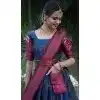 Teal Blue Lichi Silk Zari Work Traditional Wear Plus Size Lehenga Choli - 10593194901