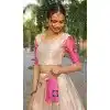 Cream Lichi Silk Zari Work Traditional Wear Plus Size Lehenga Choli - 10593194902