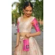 Cream Lichi Silk Zari Work Traditional Wear Lehenga Choli - 10593194902