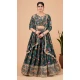 Bottle Green Georgette Digital print Work Party Wear Lehenga Choli - 10605194964