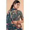 Navy Blue Georgette Digital print Work Party Wear Plus Size Lehenga Choli - 10605194965