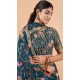 Navy Blue Georgette Digital print Work Party Wear Lehenga Choli - 10605194965