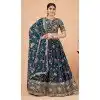 Navy Blue Georgette Digital print Work Party Wear Plus Size Lehenga Choli - 10605194965