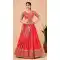 Red Georgette Digital print Work Party Wear Lehenga Choli - 10605194966