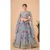 Sky Blue Color Georgette Digital print Work Party Wear Plus Size Lehenga Choli - 10605194967