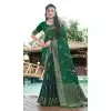 Dark Green Satin Silk Weaving Work Party Wear Plus Size Saree - 10611195035