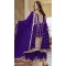 Chinon Embroidered Party Wear Palazzo Salwar Kameez In Purple - 10613195043