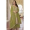 Chinon Embroidered Party Wear Palazzo Salwar Kameez In Mehendi Green - 10613195044