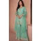 Mint Green Fox Georgette Embroidered Party Wear Readymade Sharara Suit - 10614195050