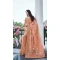 Peach Tissue Silk Resham Work Wedding Wear Saree - 10616195054