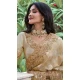 Gold Tissue Silk Resham Work Wedding Wear Saree - 10616195055