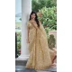 Gold Tissue Silk Resham Work Wedding Wear Saree - 10616195055