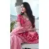 Pink Tissue Silk Resham Work Wedding Wear Plus Size Saree - 10616195056