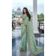 Mint Green Tissue Silk Resham Work Wedding Wear Saree - 10616195059