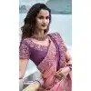 Multi Color Tissue Silk Sequins Work Wedding Wear Plus Size Saree - 10616195061