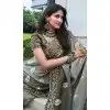 Grey Omber Tissue Silk Resham Work Wedding Wear Plus Size Saree - 10616195062