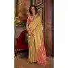 Tussar Silk Zari Work Traditional Wear Plus Size Saree In Mustard - 10617195067