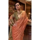 Tussar Silk Zari Work Traditional Wear Saree In Peach - 10617195069