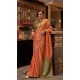 Tussar Silk Zari Work Traditional Wear Saree In Peach - 10617195069