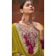 Chinon Sequence Work Readymade Palazzo Salwar Suit In Rani Pink - 10634195160