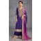 Purple Chinon Silk Embroidered Party Wear Palazzo Suit - 10635195162