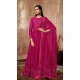 Rani Pink Georgette Sequence Work Party Wear Gown With Dupatta - 10637195172