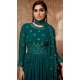Teal Blue Georgette Sequence Work Party Wear Gown With Dupatta - 10637195173