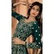 Green Georgette Resham Work Party Wear Gown With Dupatta - 10637195174