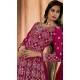 Rani Pink Georgette Resham Work Party Wear Gown With Dupatta - 10637195175