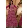 Rani Pink Georgette Resham Work Party Wear Gown With Dupatta - 10637195175