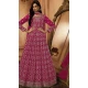 Rani Pink Georgette Resham Work Party Wear Gown With Dupatta - 10637195175
