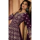 Wine Georgette Resham Work Party Wear Gown With Dupatta - 10637195176